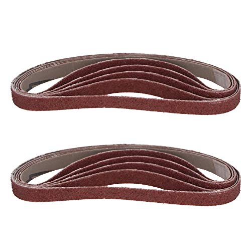 Utoolmart 330 x 10 mm Schleifband, hohe Festigkeit, Schleifmittel, wasserdicht, zum Polieren von Farbe, Oberflächenschleifen, Schleifband, super Zähigkeit, Körnung 60, 10 Stück von Utoolmart