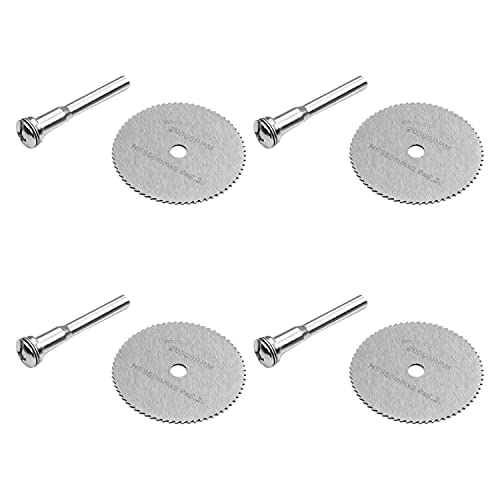 Utoolmart 50 mm Mini-Sägeblätter HSS Hochgeschwindigkeitsstahl mit 3,175 mm Verbindungsstange für Rotationswerkzeug, 4er-Set von Utoolmart