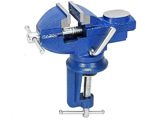 Utoolmart Klemmschraubstock 70 mm Backenbreite 360 Grad drehbarer Tischbank-Schraubstock Klemmschraubstock blau 1 Stück von Utoolmart