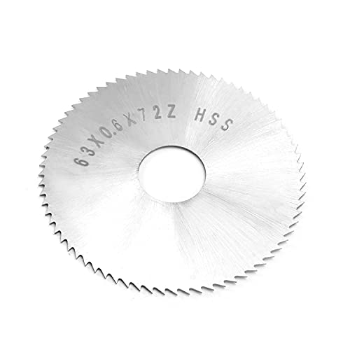 Utoolmart Kreissägeblatt, 63 mm x 16 mm x 0,6 mm, Hochgeschwindigkeitsstahl, Schlitzsäge, 72 Zähne, Trennscheibe, zum Schneiden von Schlitzen, Stahl, Kupfer, Metall, Kunststoff, Holz von Utoolmart