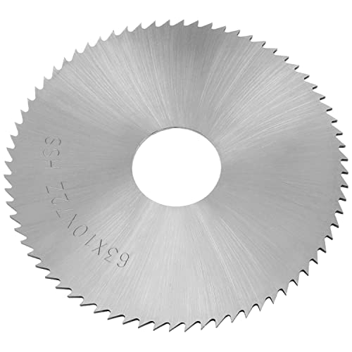 Utoolmart Kreissägeblatt, 63 mm x 16 mm x 1 mm, Hochgeschwindigkeitsstahl, Schlitzsäge, 72 Zähne, zum Schneiden von Schlitzen, Stahl, Kupfer, Metall, Kunststoff, Holz von Utoolmart