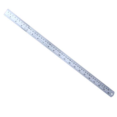 Utoolmart Lineal, gerade, 1 mm, metrisches Edelstahl-Lineal, 500 mm, Messwerkzeug mit Aufhängeloch, 2 Stück von Utoolmart