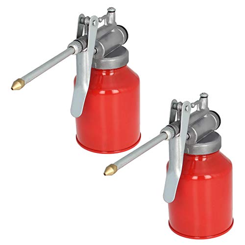 Utoolmart Ölkanne Ölpumpe Öler, 250g Metall Hochdrucköler Schmierung Öle Dose Flasche Manuelle Ölpistole mit starrem Auslauf Daumenpumpe Werkzeug Öler 2St von Utoolmart