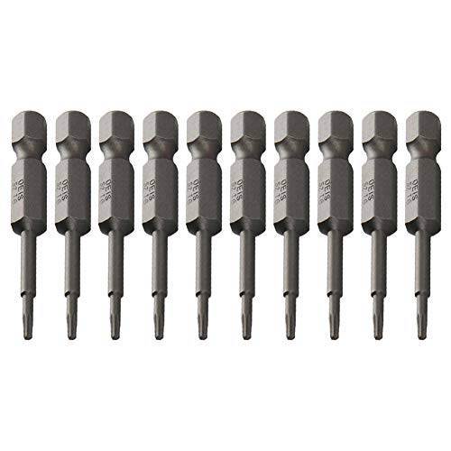 Utoolmart T6 magnetische Torx-Schraubendreher-Bits, 1/4 Zoll Sechskantschaft, 5,1 cm Länge, S2 Schraubendreher-Set, Werkzeuge, 10 Stück von Utoolmart