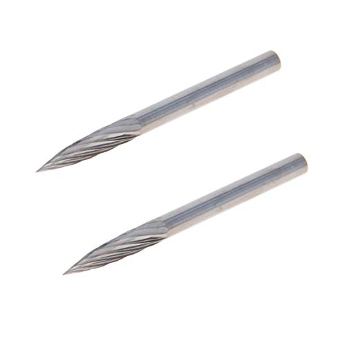 Utoolmart Wolframkarbid-Rotationsfeilen 3-mm-Schaft, einfach geschnittenes, konisches Zahnrotationswerkzeug mit konischer Form und 3 mm Durchmesser, zum Polieren von Metallschnitzereien, 2 Stück Utoolmart Wolframkarbid-Rotationsfeilen 3-mm-Schaft, einfach geschnittenes, konisches Zahnrotationswerkzeug mit konischer Form und 3 mm Durchmesser, zum Polieren von Metallschnitzereien, 2 Stück von Utoolmart