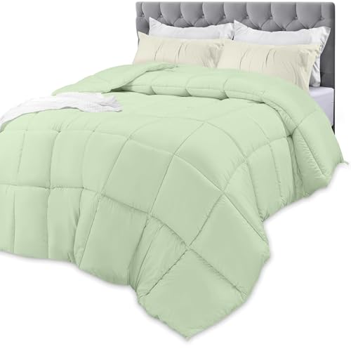 Utopia Bedding, 4,5 Tog, Ganzjahresdecke, deckenlos, Mikrofaser, weich, atmungsaktiv, Boxstich-Steppdecke, ideal für kaltes Wetter, maschinenwaschbar (Salbeigrün, Queen-Size-Bett) von Utopia Bedding