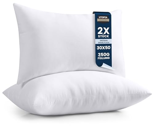 Utopia Bedding 2er Set Kissenfüllung 30 x 50 cm, Innenkissen Füllkissen Kopfkissen Sofakissen (Weiß) von Utopia Bedding