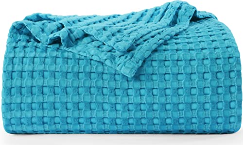 Utopia Bedding Baumwoll-Waffeldecke, 300 g/m², Blaugrün – 228 x 183 cm, weiche, leichte, atmungsaktive Bettdecke, Doppelbettgröße, für jedes Bett für alle Jahreszeiten von Utopia Bedding