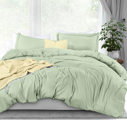 Utopia Bedding Bettbezug für King-Size-Bett: 1 Bettbezug mit 2 Kissenbezügen, 3-teiliges Bettwäsche-Set mit Reißverschluss, weich gebürstete Mikrofaser, 277 x 228 cm, Salbeigrün Utopia Bedding Bettbezug für King-Size-Bett: 1 Bettbezug mit 2 Kissenbezügen, 3-teiliges Bettwäsche-Set mit Reißverschluss, weich gebürstete Mikrofaser, 277 x 228 cm, Salbeigrün von Utopia Bedding