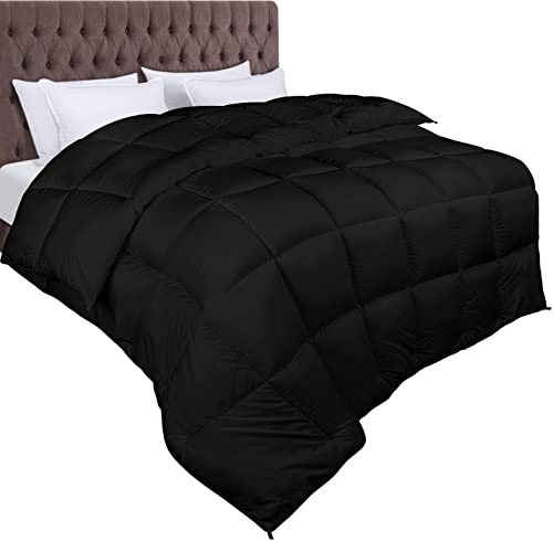 Utopia Bedding Bettdecke 200 x 220 cm, Ganzjahresdecke 370 GSM Füllung, atmungsaktive Schlafdecke, Steppdecke, Super Weiche Kuschelige (Schwarz) von Utopia Bedding