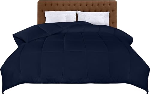 Utopia Bedding Bettdecke 220 x 260 cm, Ganzjahres-Bettdecke, Leichte Bettdecke mit Polyesterfüllung, Mikrofaser Schlafdecke (Marineblau) von Utopia Bedding