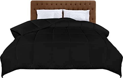 Utopia Bedding Bettdecke 155 x 220 cm, Ganzjahres-Bettdecke, Leichte Bettdecke mit Polyesterfüllung, Mikrofaser Schlafdecke (Schwarz) von Utopia Bedding