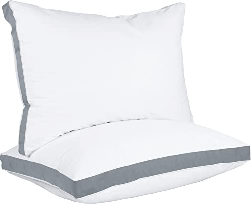 Utopia Bedding Bettkissen zum Schlafen Standardgröße (Grau) 2er Set Kühlende Hotelqualität Zwickelkissen für Rücken-, Bauch- oder Seitenschläfer von Utopia Bedding