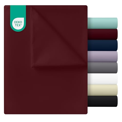 Utopia Bedding - Flach Laken ohne Gummizug - 225 x 255 cm - Oeko-TEX Zertifiziert - Weich Gebürstetes Polyester – Mikrofaser – Flaches Blatt – Burgunderrot Utopia Bedding - Flach Laken ohne Gummizug - 225 x 255 cm - Oeko-TEX Zertifiziert - Weich Gebürstetes Polyester – Mikrofaser – Flaches Blatt – Burgunderrot von Utopia Bedding