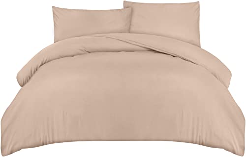 Utopia Bedding Bettwäsche 200x200 Set - Mikrofaser Bettbezug 200x200 cm + 2 Kissenbezüge 50x75 cm - Beige von Utopia Bedding