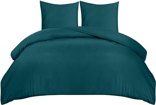 Utopia Bedding Bettwäsche 200x200 Set - Mikrofaser Bettbezug 200x200 cm + 2 Kissenbezüge 80x80 cm - (Blaugrün) von Utopia Bedding