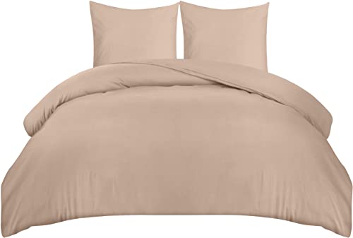 Utopia Bedding Bettwäsche 200x200 Set - Mikrofaser Bettbezug 200x200 cm + 2 Kissenbezüge 80x80 cm - Beige von Utopia Bedding