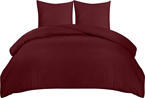 Utopia Bedding Bettwäsche 200x200 Set - Mikrofaser Bettbezug 200x200 cm + 2 Kissenbezüge 80x80 cm - Burgund von Utopia Bedding