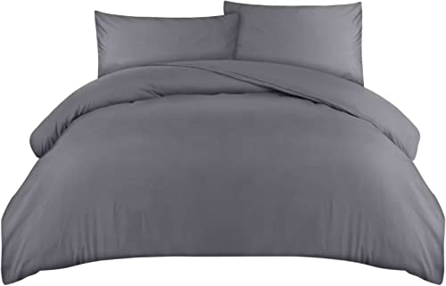 Utopia Bedding Bettwäsche Set - Mikrofaser Bettbezug 260x220 cm + 2 Kissenbezüge 50x75 cm - Grau von Utopia Bedding