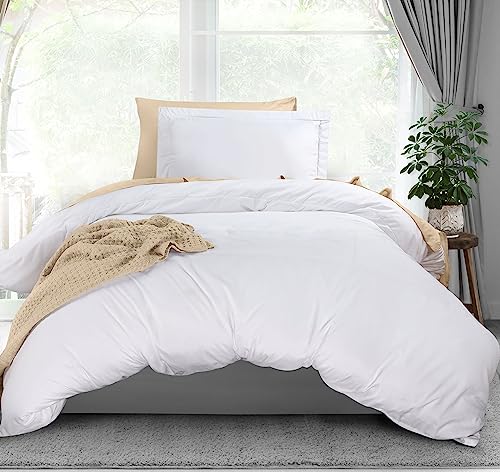 Utopia Bedding Bettwäsche-Set für Doppelbett, 1 Bettbezug mit 1 Kissenbezug, 2-teiliger Bettdeckenbezug mit Reißverschluss, ultraweiche, gebürstete Mikrofaser, 172 x 228 cm (Doppelbett, Weiß) von Utopia Bedding