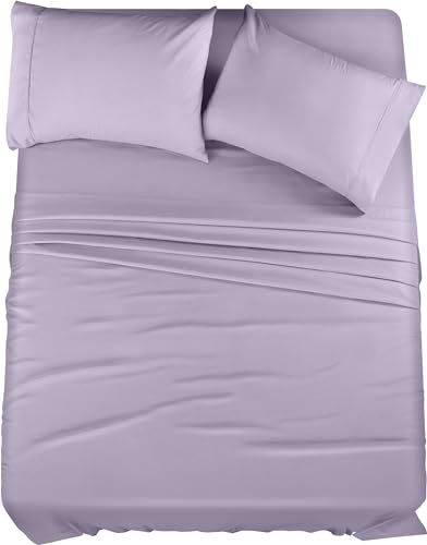 Utopia Bedding Bettwäscheset, 4-teilig, gebürstete Mikrofaser, schrumpft und lichtbeständig, pflegeleicht (Full, Lavendel) von Utopia Bedding