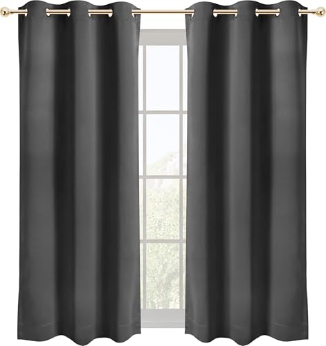 Utopia Bedding - Blickdichte Gardinen mit ösen 2er Set [107x160 cm,Grau] ür Fensterdekoration und maximale Verdunkelungsvorhang in Wohnräumen Schlafzimmern Büros und Kinderzimmern von Utopia Bedding
