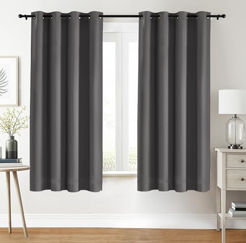 Utopia Bedding Verdunkelungsvorhänge mit Ösen thermovorhang 2er Set [117x183 cm, Grau] wärme und kälteisolierende und schalldämmende Vorhang Blickdicht für Wohnzimmer, Schlafzimmer & Büro von Utopia Bedding