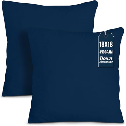 Utopia Bedding Dekokissen, 45,7 x 45,7 cm, Bett- und Couchkissen, dekorative Kissen für den Innenbereich, 2 Stück, Marineblau Utopia Bedding Dekokissen, 45,7 x 45,7 cm, Bett- und Couchkissen, dekorative Kissen für den Innenbereich, 2 Stück, Marineblau von Utopia Bedding