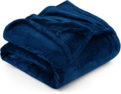 Utopia Bedding Fleecedecke, Twin-Size-Größe, Marineblau, 300 g/m², Luxus-Bettdecke, antistatisch, flauschig, weiche Decke, Mikrofaser. von Utopia Bedding