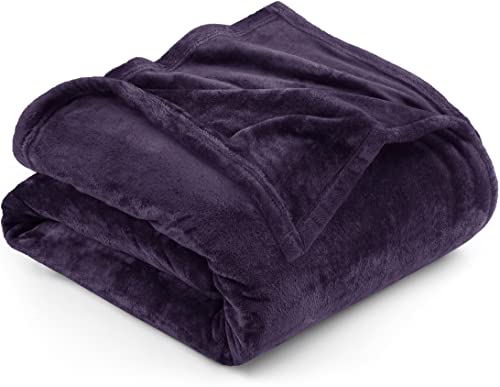 Utopia Bedding Fleecedecke, volle Größe, 300 g/m², luxuriös, flauschig, weich, antistatisch, Mikrofaser, 228 x 213 cm, Violett von Utopia Bedding