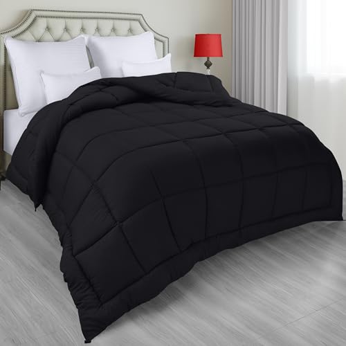 Utopia Bedding Ganzjahresdecke mit Ecklaschen für Queensize-Bett, Bettdeckenbezug, Queen-Size-Größe, schwarz, maschinenwaschbar von Utopia Bedding