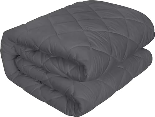 Utopia Bedding Gesteppter Matratzenschoner 135 x 190 cm, Spannmatratzenauflage, Tiefe Tasche Matratzenbezug dehnt Sich bis zu 38 cm (Grau) von Utopia Bedding