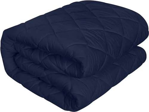 Utopia Bedding Gesteppter Matratzenschoner 150 x 200 cm, Spannmatratzenauflage, Tiefe Tasche Matratzenbezug dehnt Sich bis zu 38 cm (Marineblau) von Utopia Bedding