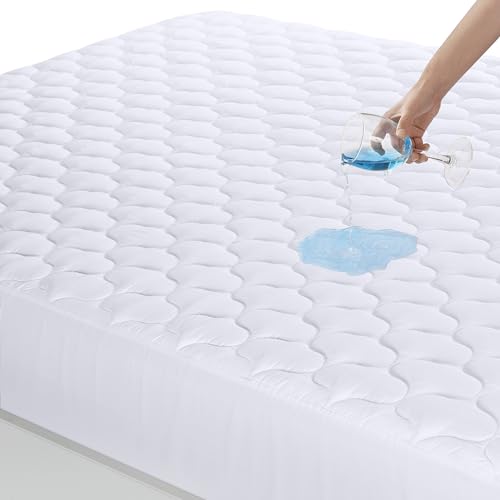 Utopia Bedding Gesteppte wasserdichte Matratzenauflage 90 x 200 cm, Matratzenauflage, Wasserdichter Matratzenschoner, Dehnbar Auf 30 cm (weiß) von Utopia Bedding