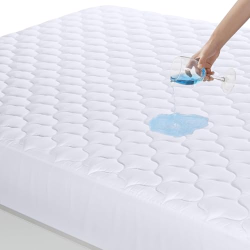 Utopia Bedding Gesteppte wasserdichte Matratzenauflage 90 x 200 cm, Matratzenauflage, Wasserdichter Matratzenschoner, Dehnbar Auf 30 cm (weiß) von Utopia Bedding