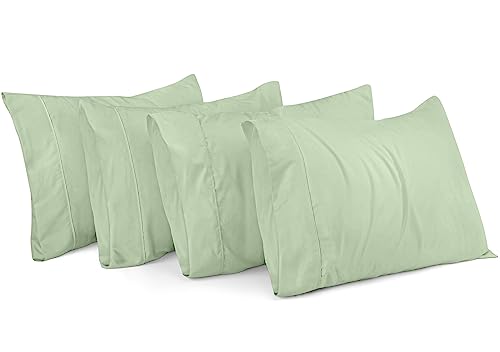 Utopia Bedding King-Kissenbezüge – 4er-Pack – Hotelverschluss – weicher, gebürsteter Mikrofaserstoff – schrumpf- und farbecht, Kissenbezüge, Kingsize, 20 X 40 Inches (Salbeigrün) von Utopia Bedding