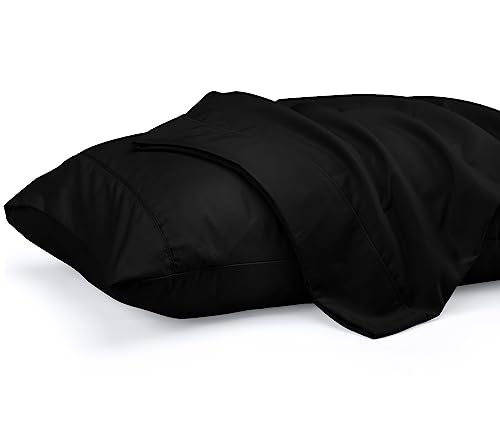 Utopia Bedding King-Size-Kissenbezüge – 2er-Pack – Hotelverschluss – weicher, gebürsteter Mikrofaserstoff – schrumpf- und farbecht, Kissenbezüge 20 X 40 Inches (Kingsize, Schwarz) von Utopia Bedding