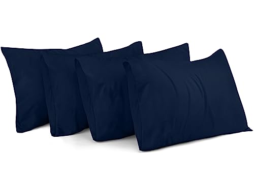 Utopia Bedding - Kissenbezug 30x50 4er Set - Kopfkissenbezug 30x50 aus 100% gebürsteter Mikrofaser mit Umschlagverschluss - Falten-, verblassen- und schmutzabweisende Kissenbezüge 30x50 - Marineblau von Utopia Bedding