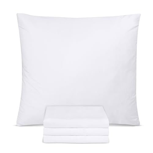 Utopia Bedding - Kissenbezug 60x60 4er Set - Kopfkissenbezug 60 x 60 aus 100% gebürsteter Mikrofaser mit Umschlagverschluss - Falten-, verblassen- und schmutzabweisende Kissenbezüge 60x60 - Weiß von Utopia Bedding