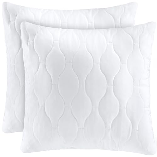 Utopia Bedding Kopfkissen 50x50 cm (2er Set), Gestepptes Kissen für Bett und als Dekokissen, Kissenfüllung, SofaKissen, Zierkissen für Couch (Weiß) von Utopia Bedding
