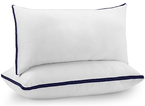 Utopia Bedding Kopfkissen (2er Set), 40 x 70 cm Schlafkissen, Gebürsteter Stoff Bezug Bettkissen, Premium Qualität Weich et Atmungsaktiv Kissen (Marineblau) von Utopia Bedding