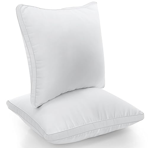 Utopia Bedding Kopfkissen (2er Set), 45 x 45 cm Schlafkissen, Gebürsteter Stoff Bezug Bettkissen, Premium Qualität Weich et Atmungsaktiv Kissen (Weiß) von Utopia Bedding