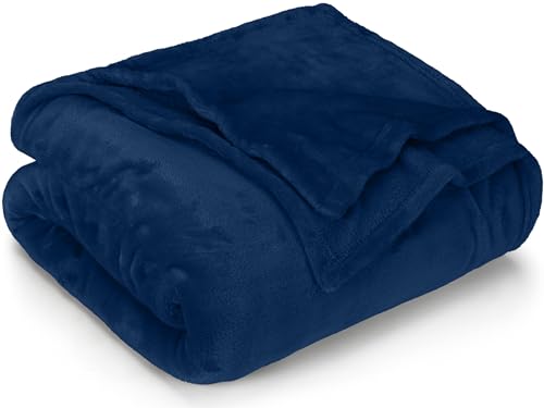 Utopia Bedding Kuschelige Fleecedecke Weiche, leichte, warme Flauschige Decke Kuschelige und atmungsaktive Decken für Bett Sofa Couch (150x200 cm), Marineblau von Utopia Bedding