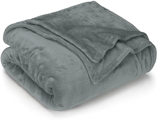 Utopia Bedding Kuschelige Fleecedecke Weiche, leichte, warme Flauschige Decke Kuschelige und atmungsaktive Decken für Bett Sofa Couch (150x200 cm), Aschgrau von Utopia Bedding