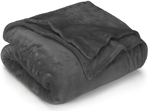 Utopia Bedding Kuschelige Fleecedecke Weiche, leichte, warme Flauschige Decke Kuschelige und atmungsaktive Decken für Bett Sofa Couch (220x240 cm), Grau von Utopia Bedding