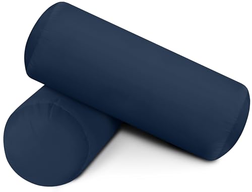 Utopia Bedding Nackenrolle 2er Set, 15x40 cm Kissenrolle Knierolle Zierkissen Sofakissen (Marineblau) von Utopia Bedding