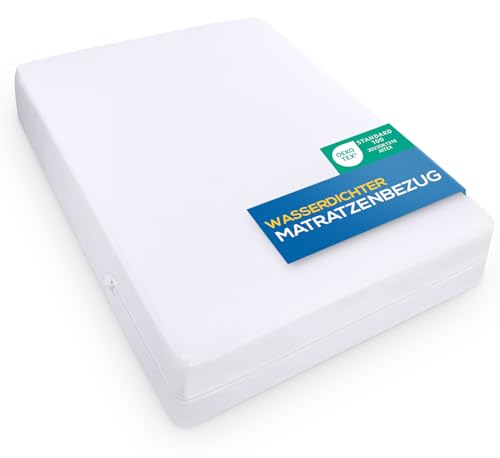 Utopia Bedding Matratzenbezug 135 x 190 x 30 cm Wasserdichter mit Reißverschluss, Oeko-TEX Zertifiziert, Matratzenschoner, White von Utopia Bedding