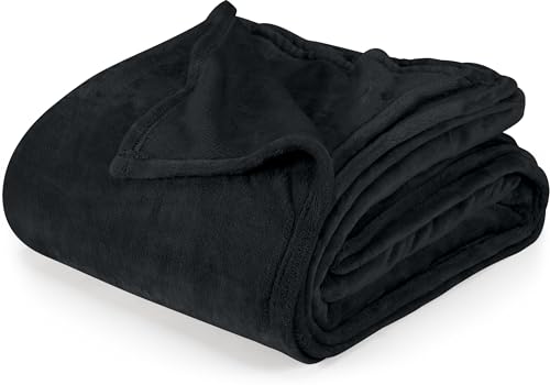 Utopia Bedding Schwarze Fleecedecke, King-Size-Bett, leicht, flauschig, weich, antistatisch, Mikrofaser, 228 x 250 cm von Utopia Bedding