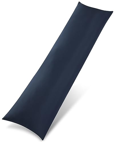 Utopia Bedding Nackenkissen, 40x145 cm Ganzkörperkissen, weiche Hohlfaserfüllung, langes Schwangerschaftskissen zur Unterstützung der Mutterschaft und für Seitenschläfer (Marineblau) von Utopia Bedding
