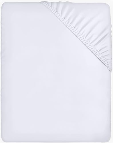 Utopia Bedding - Spannbettlaken 120x200cm - Weiß - Gebürstete - Mikrofaser Spannbetttuch - 35 cm Tiefe Tasche von Utopia Bedding